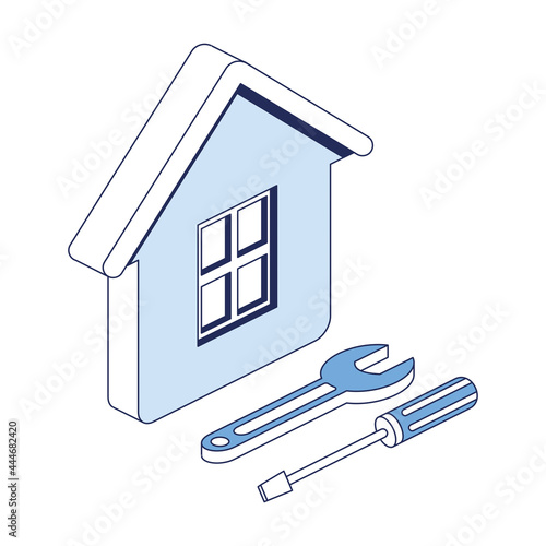 Home repair tools. Vector 3d line isometric, color web icons, new flat style. Creative design idea and elements for infographics.