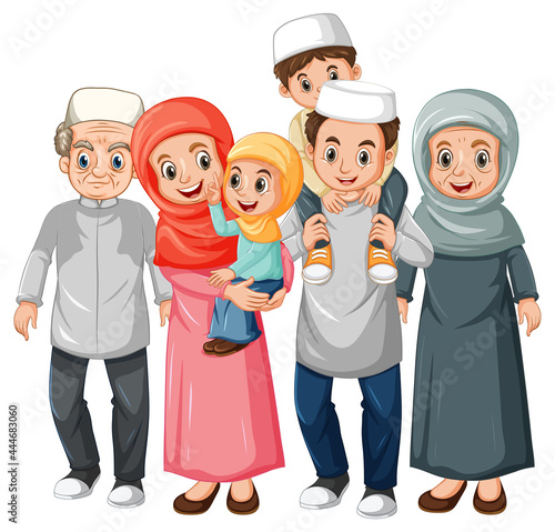 Happy muslim cartoon character