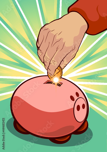 Ahorrando dinero en una hucha