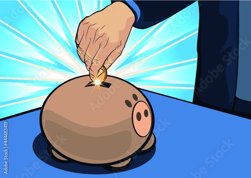 Persona ahorrando dinero.