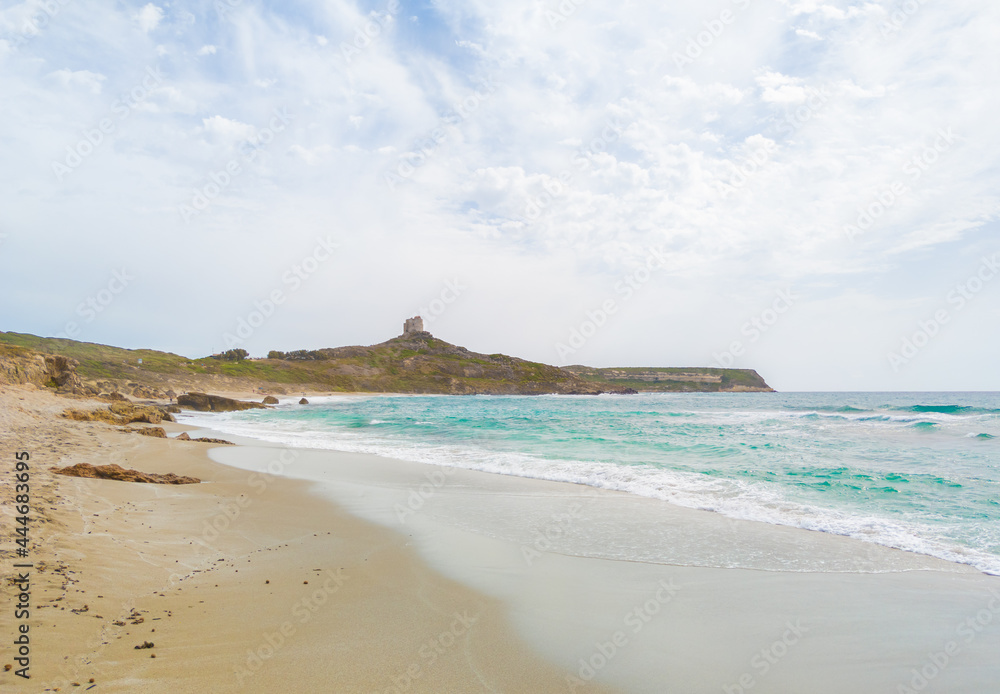 Cabras (Italy) - The coastal touristic town in Sardinia region and island, with Is Arutas Mari Ermi Putzu Idu beach, Sinis peninsula and Tharros archaeological site.