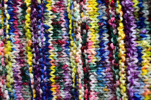colorful wool texture hand knitting background 