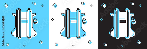 Set Parachute icon isolated on blue and white, black background. Vector