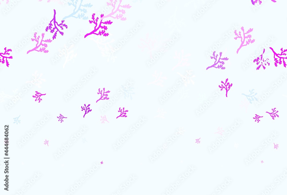 Light Pink, Blue vector doodle pattern with sakura. Light Pink, Blue vector doodle pattern with sakura.
