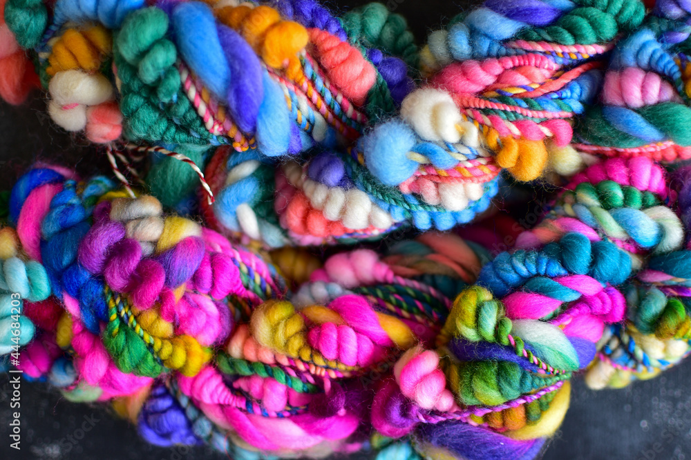 colourful art yarn backdrop for knitting or crochet 