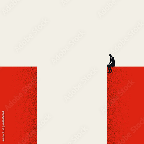 Finding solution business vector concept. Symbol of challenge, obstacle and overcome. Minimal illustration.