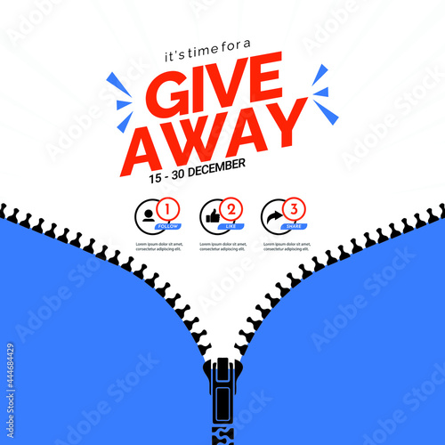 Giveaway banner template. Gift social media.