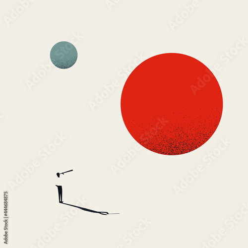 Business vision vector concept. Symbol of planning, growth and success in future. Minimal illustration.