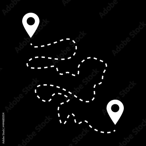navigation marks on black background 