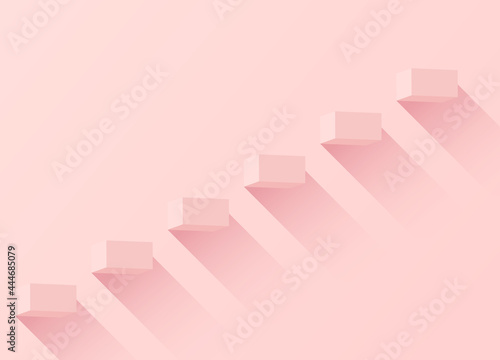 3d pink shelves background. vector illustration 