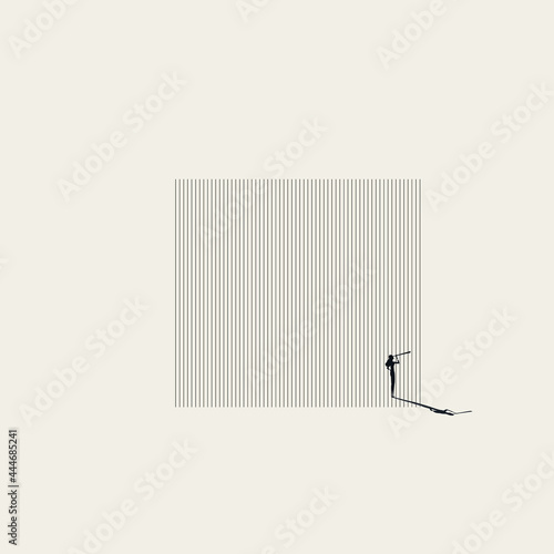 Looking for freedom vector concept. Symbol of escape, vision, dreaming. Minimal illustration.