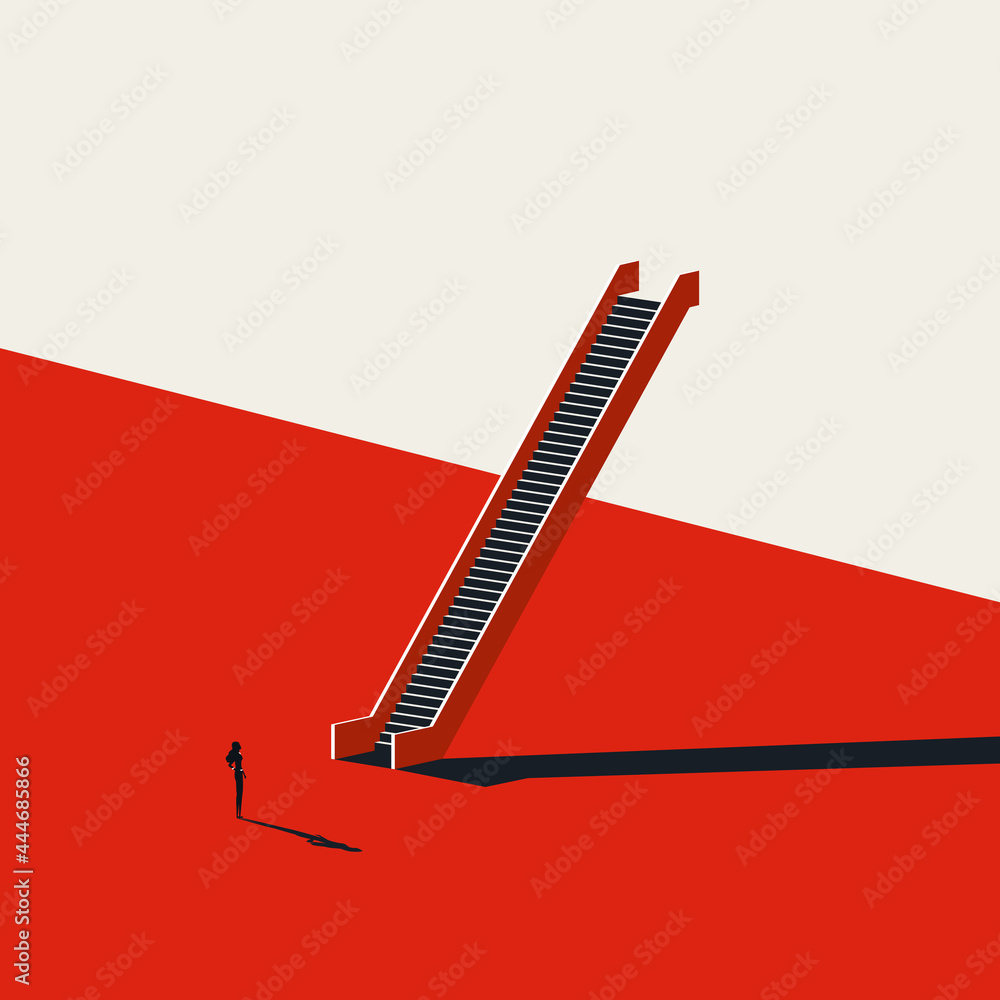 Business Woman At Beginning Of Her Career Vector Concept Symbol Of