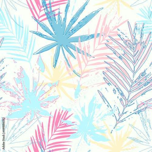 Tropics paradise vector illustration for summer fashion, swimwear, textile, w...