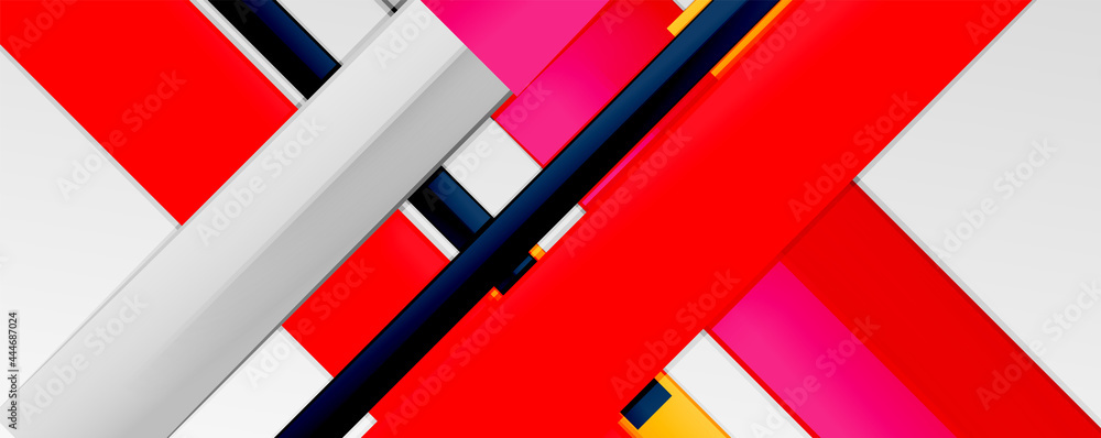 Obraz premium Color abstract lines trendy geometric background for business or technology presentation, internet poster or web brochure cover, wallpaper