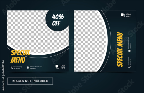 Editable social media post template for food culinary delicious menu
