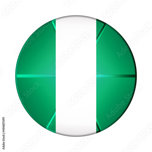 Free Download Glass light ball with flag of Nigeria. Round sphere, template icon. Nigerian national symbol. Glossy realistic ball, 3D abstract vector illustration highlighted on a white background. Big bubble - GFXLoad