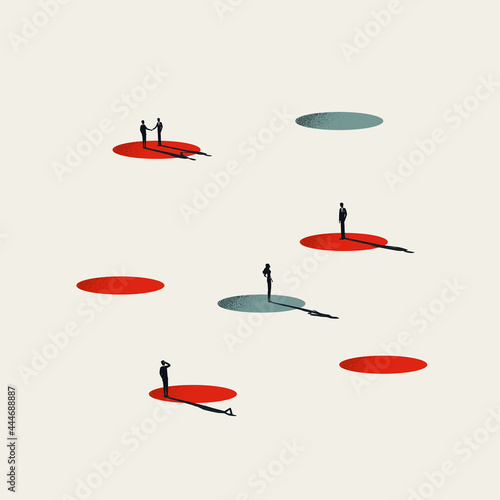 Business network vector concept. Symbol of communication and cooperation. Minimal illustration