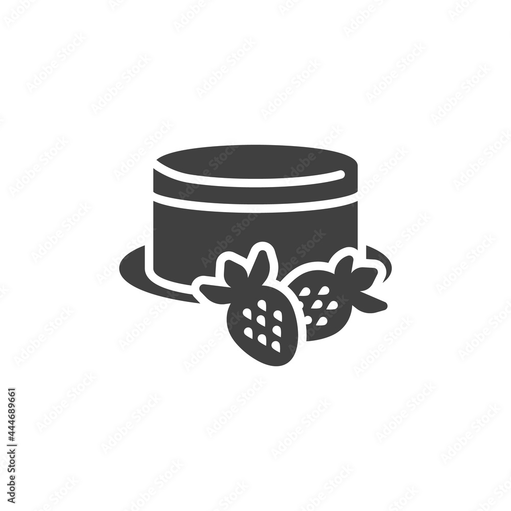 Cake with strawberry vector icon Cake with strawberry vector icon