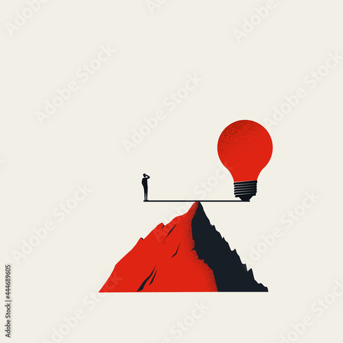 Business balance and creative solution vector concept. Symbol of innovation, creativity and success. Minimal art.