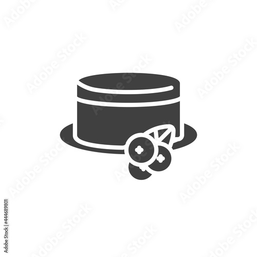 Currant cheesecake vector icon