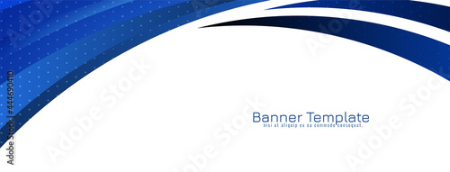 Abstract stylish blue wavy design banner template