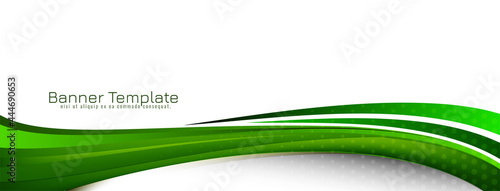 Modern elegant green wave style design banner template