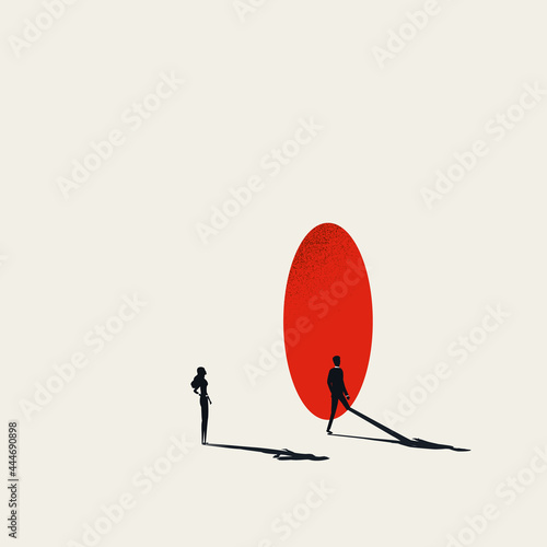 Business inequality and unequal opportunities vector concept. Symbol of unfair career choices. Minimal illustration.