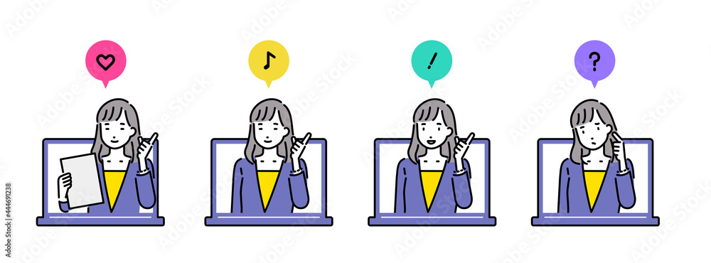 オンライン申し込み チャットサポートのイラスト Stock Vector Adobe Stock