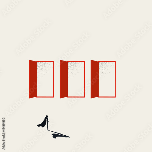 Business career decision, choice vector concept. Symbol of hero, opportunity, success. Minimal illustration art.