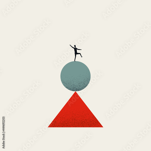 Business and work life balance vector concept. Symbol of success, equality and harmony. Minimal illustration.