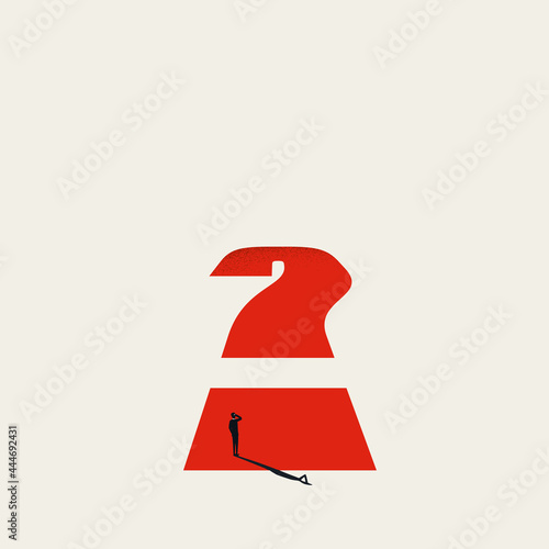 Business decision, future vector concept. Symbol of question mark, challenge and uncertainty. Minimal illustration