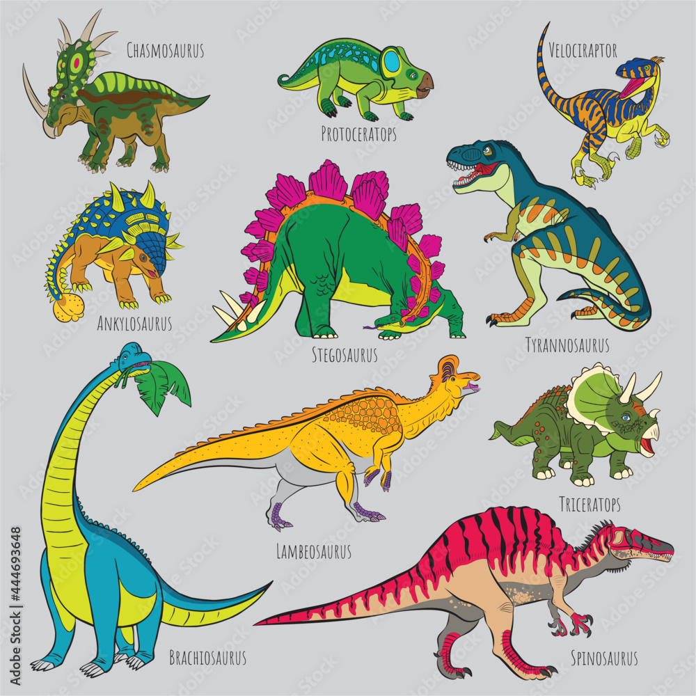 Icons Of Prehistoric Reptile Monsters Outline Of Triceratops And Icons Of Prehistoric Reptile Monsters Outline Of Triceratops And