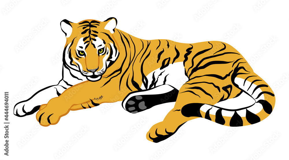 Tiger clip art - Lying down