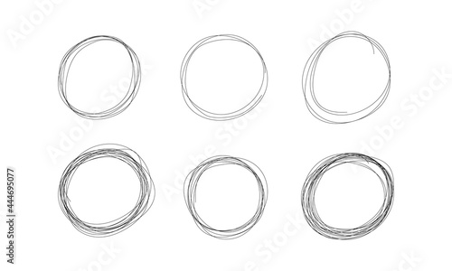 Highlight circle scribble frame - ink pen scrawl border for emphasis and highlighting text or important objects.