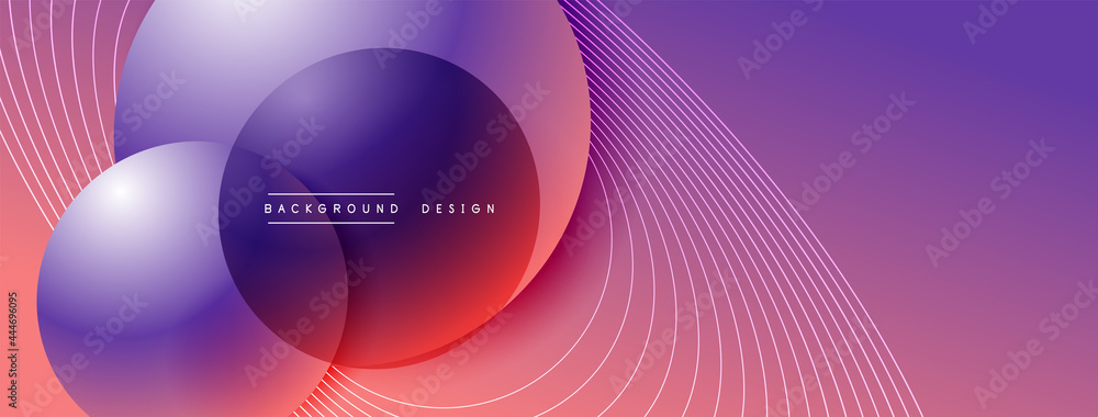 Gradient circles with shadows. Vector techno abstract background. Modern overlapping forms wallpaper background, design template Gradient circles with shadows. Vector techno abstract background. Modern overlapping forms wallpaper background, design template