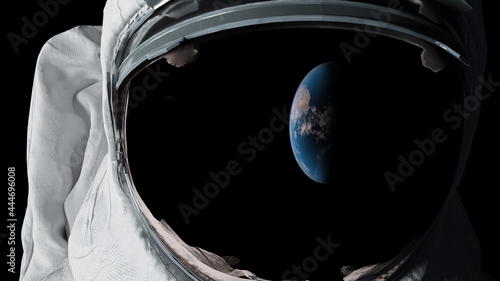 Astronaut in glass earth repletion concept 