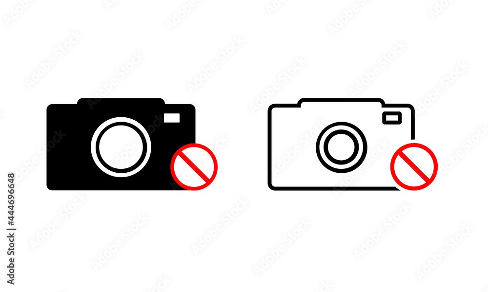 Photo camera not allowed. Camera prohibited. Illustration vector Photo camera not allowed. Camera prohibited. Illustration vector