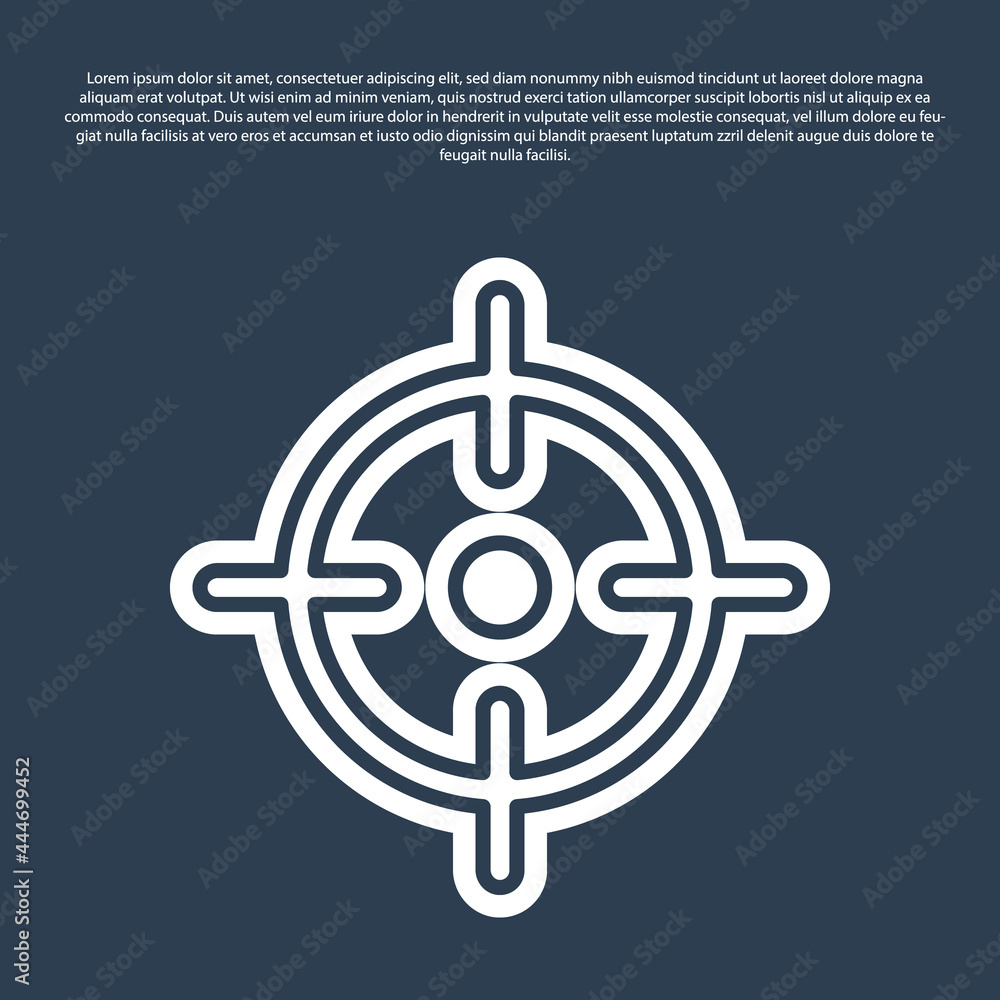 Blue line Target sport icon isolated on blue background. Clean target with numbers for shooting range or shooting. Vector Blue line Target sport icon isolated on blue background. Clean target with numbers for shooting range or shooting. Vector