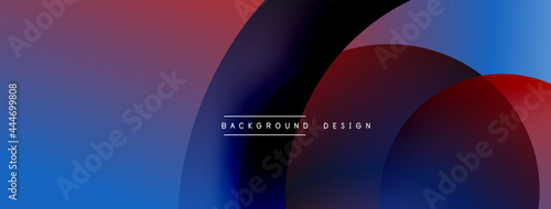 Abstract overlapping lines and circles geometric background with gradient colors