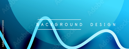 Abstract gradient background with wave line with shadow effect. Geometric composition. 3D shadow effects and fluid gradients