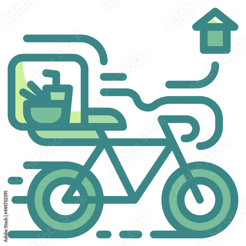 bike blue line icon
