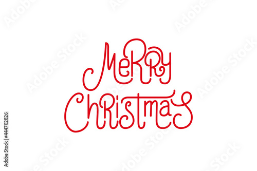 Merry Christmas text lettering. Holiday Xmas typography design