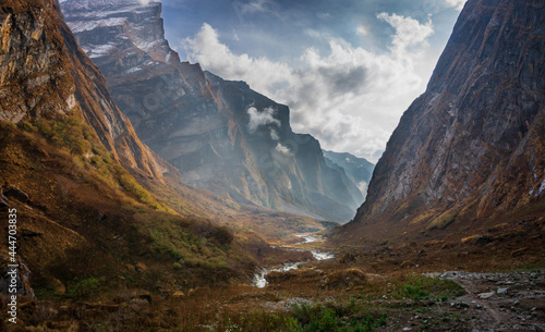 Modi Khola valley in Annapurna Base Camp trekking photo