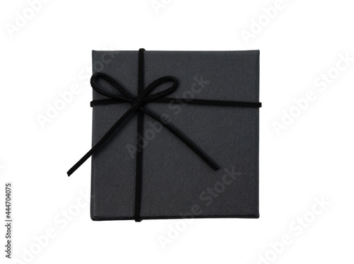 Black color gift box on isolated white background