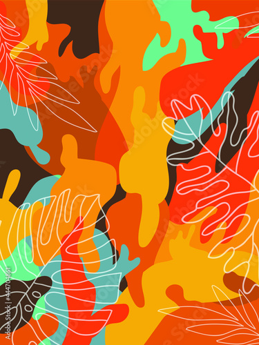 Abstract graphic trendy Design with leaf art