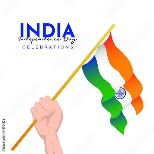 Wavy indian flag design for independence day. India independence day banners template.