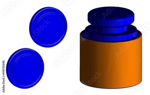 Blue color neck and finish of golden color bottle on white background at Nepal