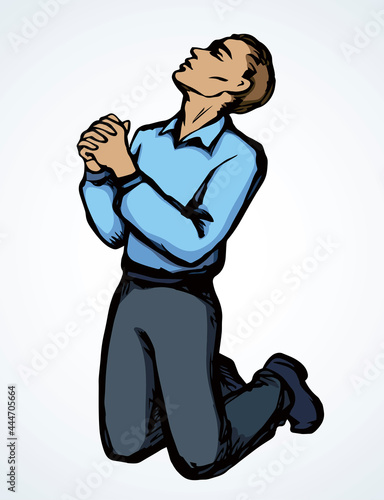 Vector image of the praying person