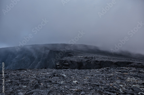 mountains rocks stones fog landscape, background minimalism photo