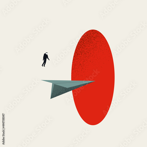 Business future and mission vector concept. Symbol of decision, strategy, success. Minimal illustration.